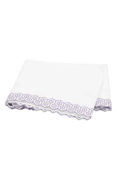 Matouk Felix 600 Thread Count Cotton Percale Flat Sheet In Purple