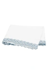 Matouk Felix 600 Thread Count Cotton Percale Flat Sheet In Blue