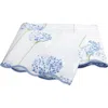 Matouk Floral Cotton Percale Flat Sheet In Azure