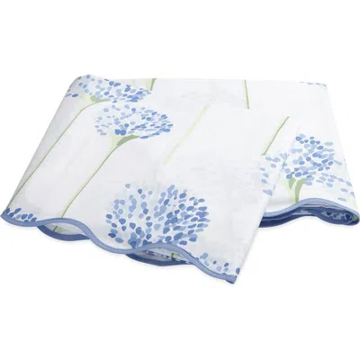 Matouk Floral Cotton Percale Flat Sheet In Azure