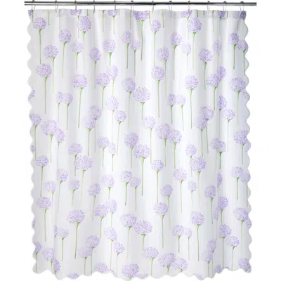 Matouk Floral Print Egyptian Cotton Percale Shower Curtain In Lavender