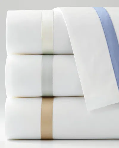 Matouk 600 Thread Count Lowell Flat Sheet, Full-queen In Champagne