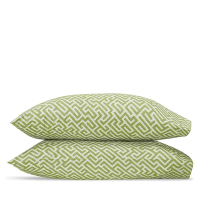 Matouk Gabriel Pillowcases, Standard In Green