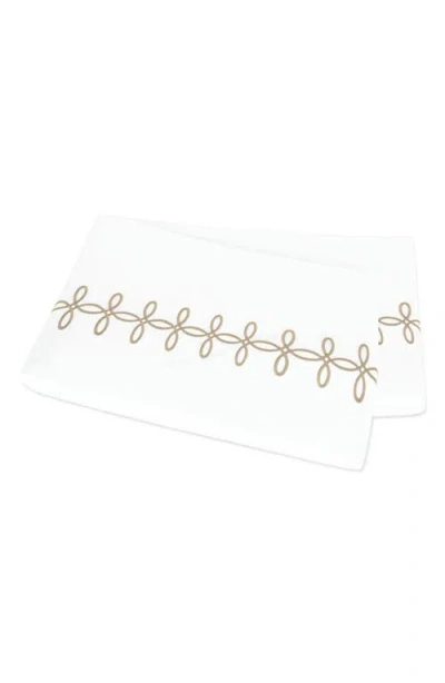 Matouk Gordian Knot 500 Thread Count Cotton Percale Flat Sheet In White