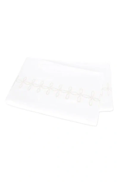 Matouk Gordian Knot 500 Thread Count Cotton Percale Flat Sheet In White