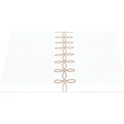 Matouk Gordian Knot Egyptian Cotton Percale Duvet Cover In White