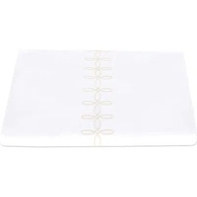 Matouk Gordian Knot Egyptian Cotton Percale Duvet Cover In White