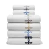 Matouk Gordian Knot Milagro Washcloth - Exclusive In White/navy Blue