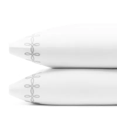 Matouk Gordian Knot Percale King Pillowcase, Pair In Silver