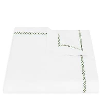 Matouk Hatch Cotton Flat Sheet, King In Green