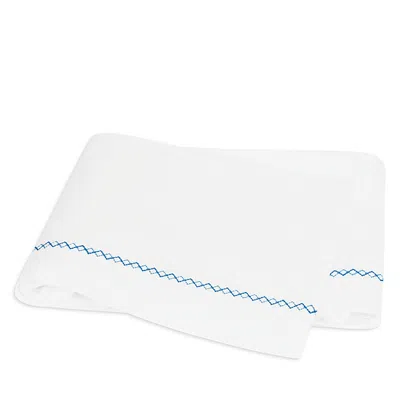 Matouk Hatch Cotton Flat Sheet, Twin In Sky Blue
