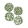 Matouk Iconic Leopard 6 Round Cocktail Napkins, Set Of 4 In Green