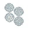 Matouk Iconic Leopard 6 Round Cocktail Napkins, Set Of 4 In Sky