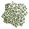 Matouk Iconic Leopard Napkins, Set Of 4 In Green