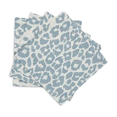 Matouk Iconic Leopard Napkins, Set Of 4 In Sky