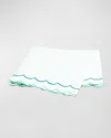 Matouk India Scallop 350 Thread Count Flat Sheet In Cerulean