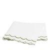 Matouk India Scallop 350 Thread Count Flat Sheet In Grass