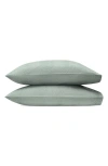 Matouk Jasper Set Of 2 Cotton Sateen Pillowcases In Green
