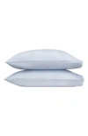 Matouk Jasper Set Of 2 Cotton Sateen Pillowcases In Hazy Blue