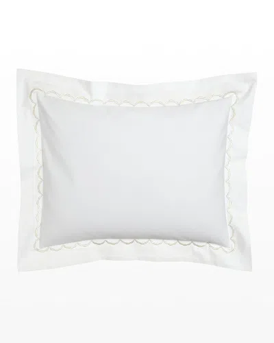 Matouk King Scallops Embroidered Sham In White