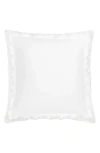 Matouk Lace Piqué Cotton Euro Sham In White
