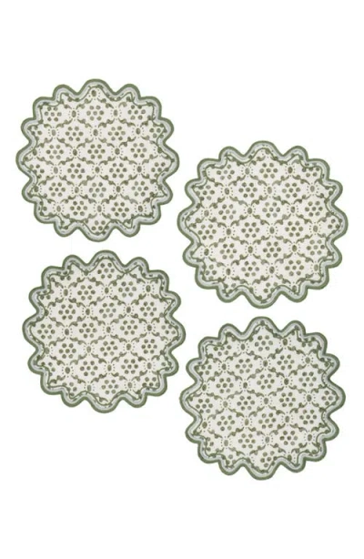 Matouk Laksha Set Of 4 Cocktail Napkins In Clover