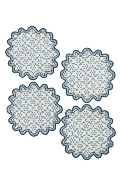 Matouk Laksha Set Of 4 Cocktail Napkins In Lapis