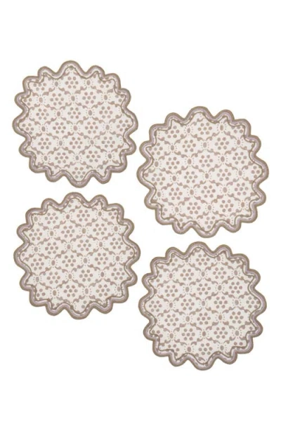 Matouk Laksha Set Of 4 Cocktail Napkins In Oak