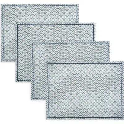 Matouk Laksha Set Of 4 Linen Placemats In Lapis