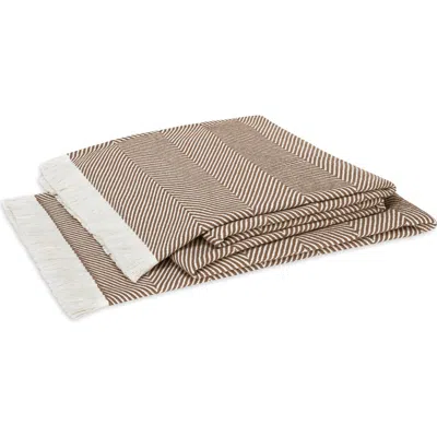 Matouk Leo Fringed Throw Blanket In Brown