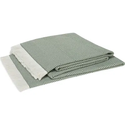 Matouk Leo Fringed Throw Blanket In Green