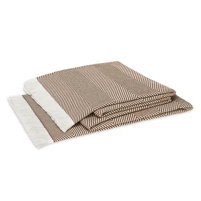Matouk Leo Throw Blanket In Brown