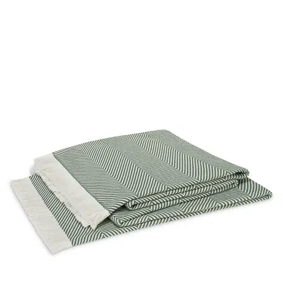 Matouk Leo Throw Blanket In Green