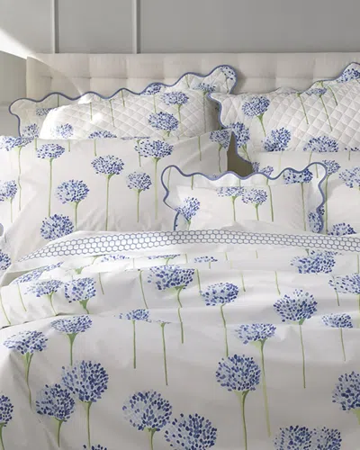 Matouk King Liana 520 Thread Count Flat Sheet In Ocean