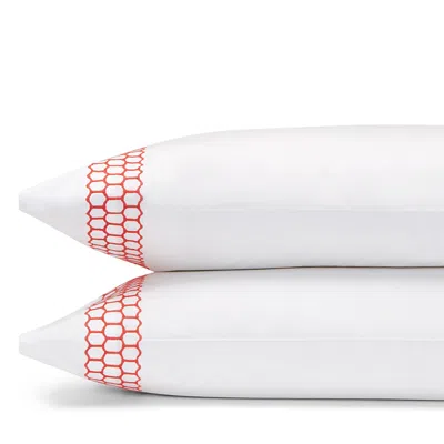 Matouk Liana Standard Pillowcase, Pair In Coral
