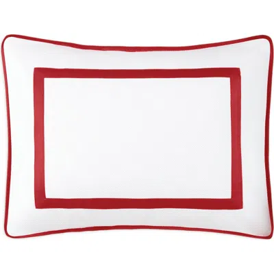 Matouk Louise Piqué Boudoir Pillow Sham In Red