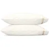 Matouk Lowell 600 Thread Count Set Of 2 Pillowcases In Ivory/champagne