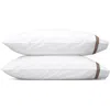 Matouk Lowell Standard Pillowcase, Pair In White/mocha