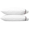 Matouk Lowell 600 Thread Count Set Of 2 Pillowcases In White/platinum