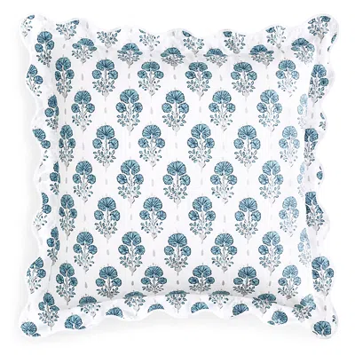 Matouk Lulu Dk For  Joplin Quilted Euro Sham In Mineral Blue