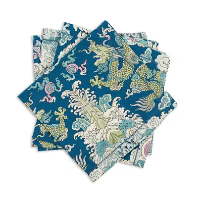 Matouk Magic Mountain Napkins, Set Of 4 In Aquarius