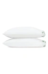 Matouk Marcella Set Of 2 600 Thread Count Egyptian Cotton Pillowcases In Green