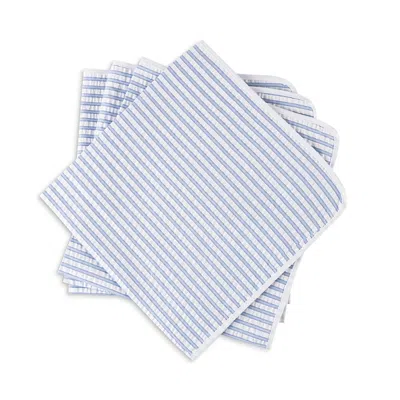 Matouk Matteo Napkins, Set Of 4 In Blue