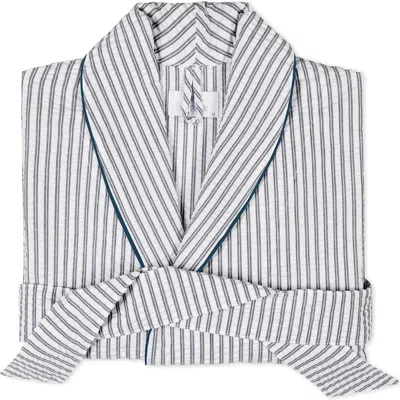 Matouk Matteo Stripe Robe In Blue