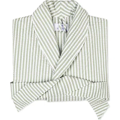 Matouk Matteo Stripe Robe In Green