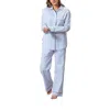 Matouk Matteo Striped Seersucker Pajama Set In Blue