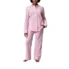 Matouk Matteo Striped Seersucker Pajama Set In Pink
