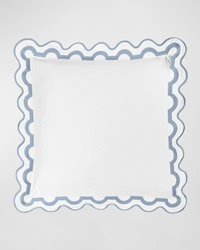 Matouk Mirasol Matelasse Euro Sham In Hazy Blue