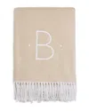 Matouk Monogrammed Pezzo Throw In Neutral