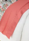 Matouk Nocturne 600 Thread Count Full/queen Flat Sheet In Coral